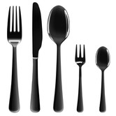 Oakleigh Home 30 Piece Black Prism Stainless Steel Cutlery Set