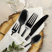 Oakleigh Home 30 Piece Black Prism Stainless Steel Cutlery Set