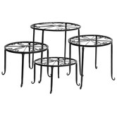 Oakleigh Home 4 Piece Round Plant Stand Set