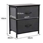 Oakleigh Home Bennett 2 Drawer Bedside Table