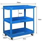 Oakleigh Home Campbell 3 Tier Steel Bar Cart