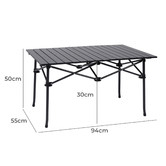 Oakleigh Home 94cm Foldable Roll-Up Aluminium Table