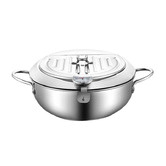 Oakleigh Home Fidel Silver Deep Fry Pot with Thermometer