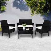 Oakleigh Home 4 Seater Walter PE Wicker Outdoor Lounge Set