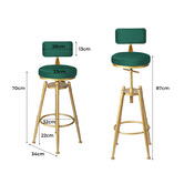 Oakleigh Home Miel Velvet Adjustable Barstool