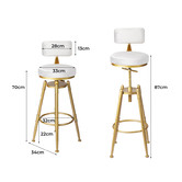 Oakleigh Home Miel Velvet Adjustable Barstool