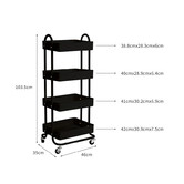 Oakleigh Home Zania 4 Tier Storage Trolley