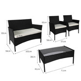 Oakleigh Home 4 Seater Walter PE Wicker Outdoor Lounge Set