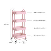 Oakleigh Home Zania 4 Tier Storage Trolley