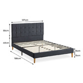 Oakleigh Home Grey Izumi Velvet Bed Frame