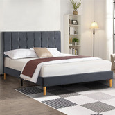 Oakleigh Home Grey Izumi Velvet Bed Frame