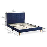 Oakleigh Home Blue Izumi Velvet Bed Frame