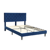 Oakleigh Home Blue Risha Velvet Bed Frame
