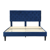 Oakleigh Home Blue Risha Velvet Bed Frame