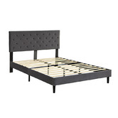Oakleigh Home Grey Risha Velvet Bed Frame