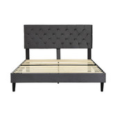 Oakleigh Home Grey Risha Velvet Bed Frame