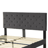 Oakleigh Home Grey Risha Velvet Bed Frame