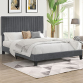 Oakleigh Home Grey Hiro Velvet Queen Bed Frame