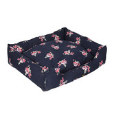 Oakleigh Home Navy Floral Double-Sided Bolstered Pet Bed