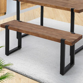Oakleigh Home Stamp Pine Wood &amp; Metal Dining Benches