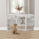 Oakleigh Home White 3 Panel Wooden Foldable Pet Gate