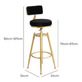 Oakleigh Home Safiya Velvet Adjustable Barstool