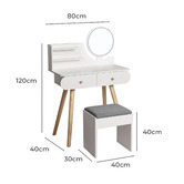 Oakleigh Home 2 Piece Thalia Dressing Table &amp; Stool Set