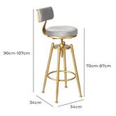 Oakleigh Home Safiya Velvet Adjustable Barstool