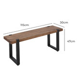 Oakleigh Home Stamp Pine Wood &amp; Metal Dining Benches
