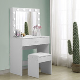 Oakleigh Home 2 Piece Bennett LED Dressing Table &amp; Stool Set