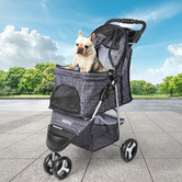 Oakleigh Home Plaid Pawz 3 Wheel Compact Pet Stroller