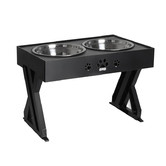 Oakleigh Home 3 Piece Elevated Dual Pet Feeder Set
