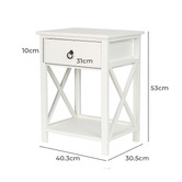 Oakleigh Home White Joely Bedside Table