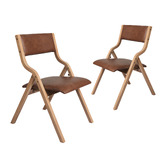 Oakleigh Home Vasilis PU Leather Foldable Dining Chairs