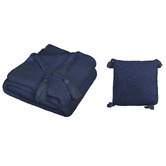 Oakleigh Home 2 Piece Tassels Knitted Blanket &amp; Cushion Set