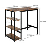 Oakleigh Home Straton 3 Shelf Bar Table