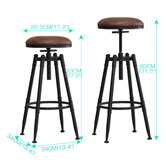 Oakleigh Home Toyah Industrial Faux Leather Adjustable Barstools ...