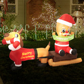 Oakleigh Home Gingerbread Man Sleigh Inflatable Christmas Decoration with LED