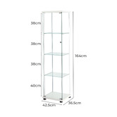 Oakleigh Home Goda 4 Shelf Glass Display Cabinet