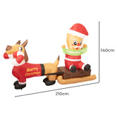 Oakleigh Home Gingerbread Man Sleigh Inflatable Christmas Decoration with LED