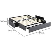 Oakleigh Home Declan Bed Base with Storage Drawers