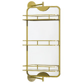 Oakleigh Home Gold Bettina Swivel Mirror with Shelves