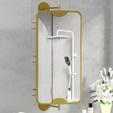 Oakleigh Home Gold Bettina Swivel Mirror with Shelves
