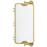 Oakleigh Home Gold Bettina Swivel Mirror with Shelves