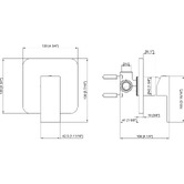 Oakleigh Home Bentley Square Brass Shower/Bath Wall Mixer