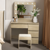 Oakleigh Home Madelaine 4 Drawer Dressing Table with Stool