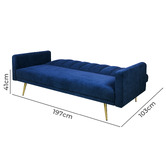 Oakleigh Home Aspen 3 Seater Velvet Sofa Bed