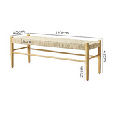 Oakleigh Home Ember Rubberwood Ottoman Bench