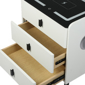 Oakleigh Home Ovette 3 Drawer LED Bedside Table with Charging Station
