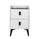 Oakleigh Home Ovette 2 Drawer LED Bedside Table with Charging Station